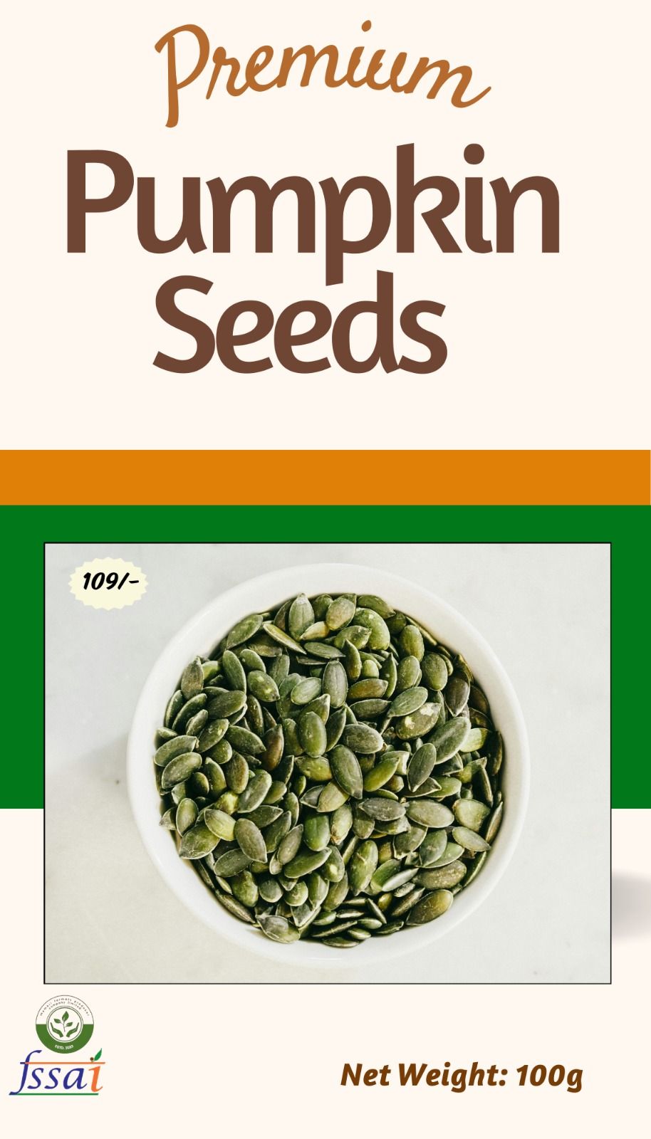 Premium Pumpkin Seeds - Wholesome & Nutritious Snack (100g)