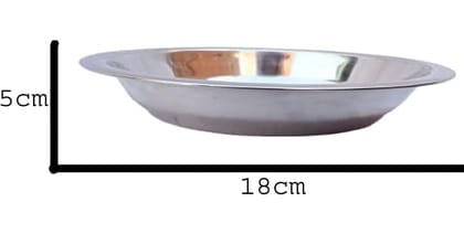 Mii Art Stainless Steel large Size Bowl/Wati/Katori with Mirror Finish – 18cm Dia, set of 6pc, 300ml Each, Silver