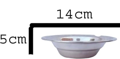 Mii Art Stainless Steel large Size Bowl/Wati/Katori with Mirror Finish – 14cm Dia, set of 6pc, 200ml Each, Silver Mii Art Stainless Steel large Size Bowl/Wati/Katori with Mirror Finish – 14cm Dia, set of 6pc, 200ml Each, Silver