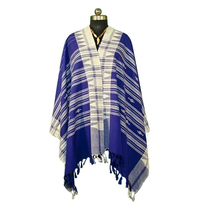 Authentic Kotpad Handloom Cotton Dupatta | Natural Dyed Tribal Weave | Indigo Blue Dupatta with White Traditional Motifs | Handwoven by Koraput Artisans – 2.5M