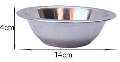 Mii Art Stainless Steel small Size Bowl/Wati/Katori with Mirror Finish –14 cm Dia, set of 6pc, 150 ML Each, Silver