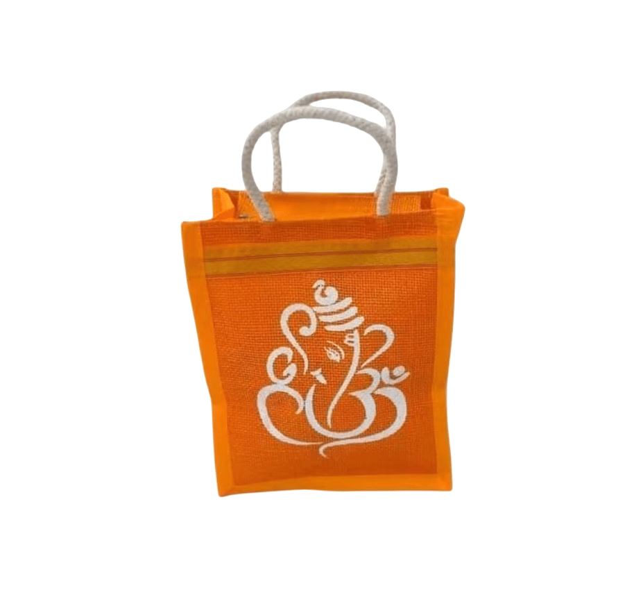 Wedding Return Gift Jute Bag (Orange)