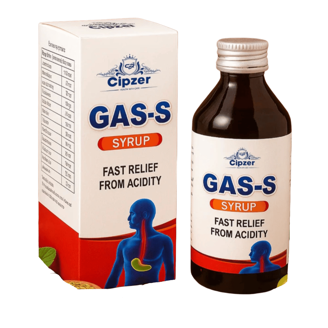Cipzer Gas-S-Syrup: Fast-Acting Liquid Relief for Gas, Hyperacidity, & Bloating 