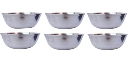 Mii Art Stainless Steel Small Size Bowl/Wati/Katori with Mirror Finish – 11cm Dia, Set of 6pc, 125ml Each, Silver