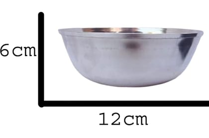 Mii Art Stainless Steel Small Size Bowl/Wati/Katori with Mirror Finish – 12cm Dia, Set of 6pc, 225ml Each, Silver