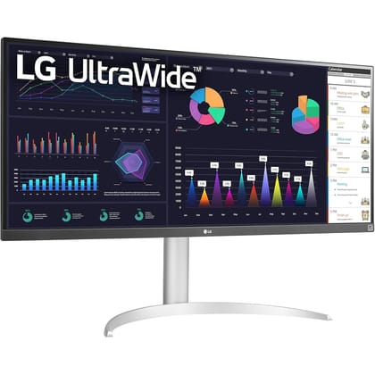  LG 34WQ650-W 34 Inch 21:9 UltraWide Full HD (2560 x 1080) IPS Monitor, 100Hz, RGB 99% Color Gamut, AMD FreeSync, VESA DisplayHDR 400, USB-C,HDMI,DP, Tilt/Height Adjustable Stand, Speakers, Anti-Glare 