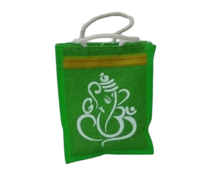 Mini Jute Bag For Return Gift (Green)