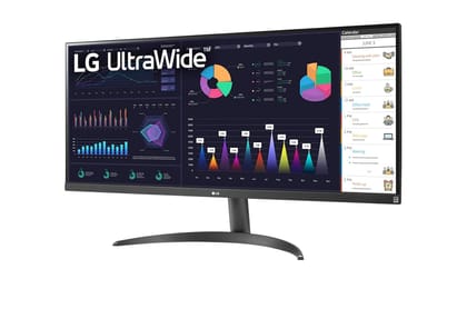  LG 34WQ500-B - 34 inch 21:9 UltraWide Full HD (2560 x 1080) Monitor with IPS Display, sRGB 99 Percent (Typ.), 1ms MBR, DisplayHDR 400, HDMI & DP, AMD FreeSync, Black 