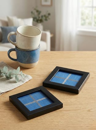 Glamvila Deep Blue Classic Coasters