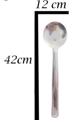 Mii Art brand stainless steel Spoon for Cooking & Serving Kitchen Tools Spatula spoon name skimmer,ladle & palta (size-large)pack of 3 pcs.