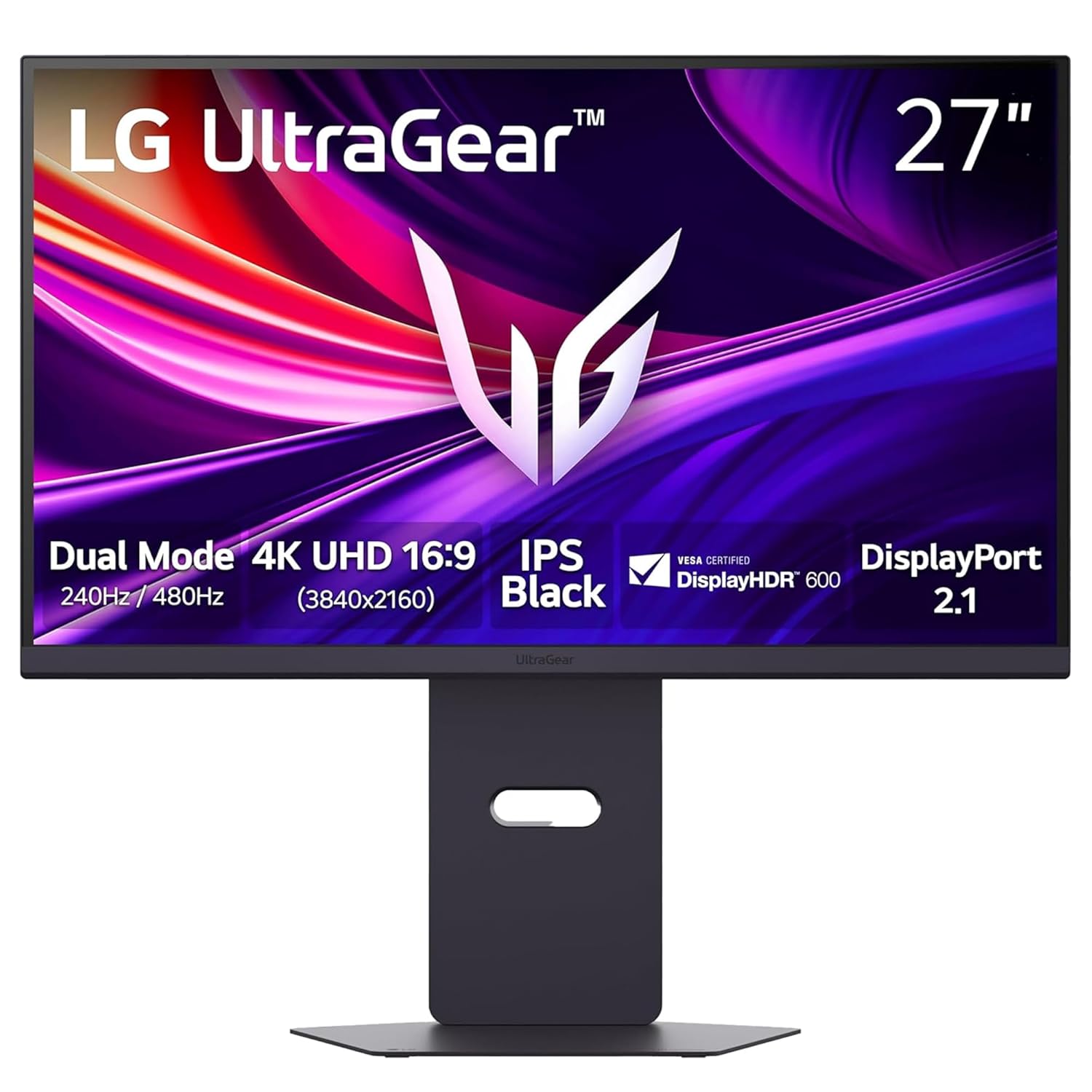  LG 27G850A-B 27-inch Ultragear 4K UHD (3840 x 2160) IPS Gaming Monitor, Dual-Mode 240Hz, 1ms, NVIDIA G-Sync Compatible, AMD FreeSync Premium Pro, VESA DisplayHDR 600, HDMI, DisplayPort 2.1, Black 