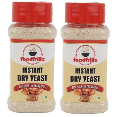 foodfrillz Instant Dry Yeast, 200 GMS Active Dry Yeast for Baking, Making breads, Pizza Base, Raising Dough and Wine