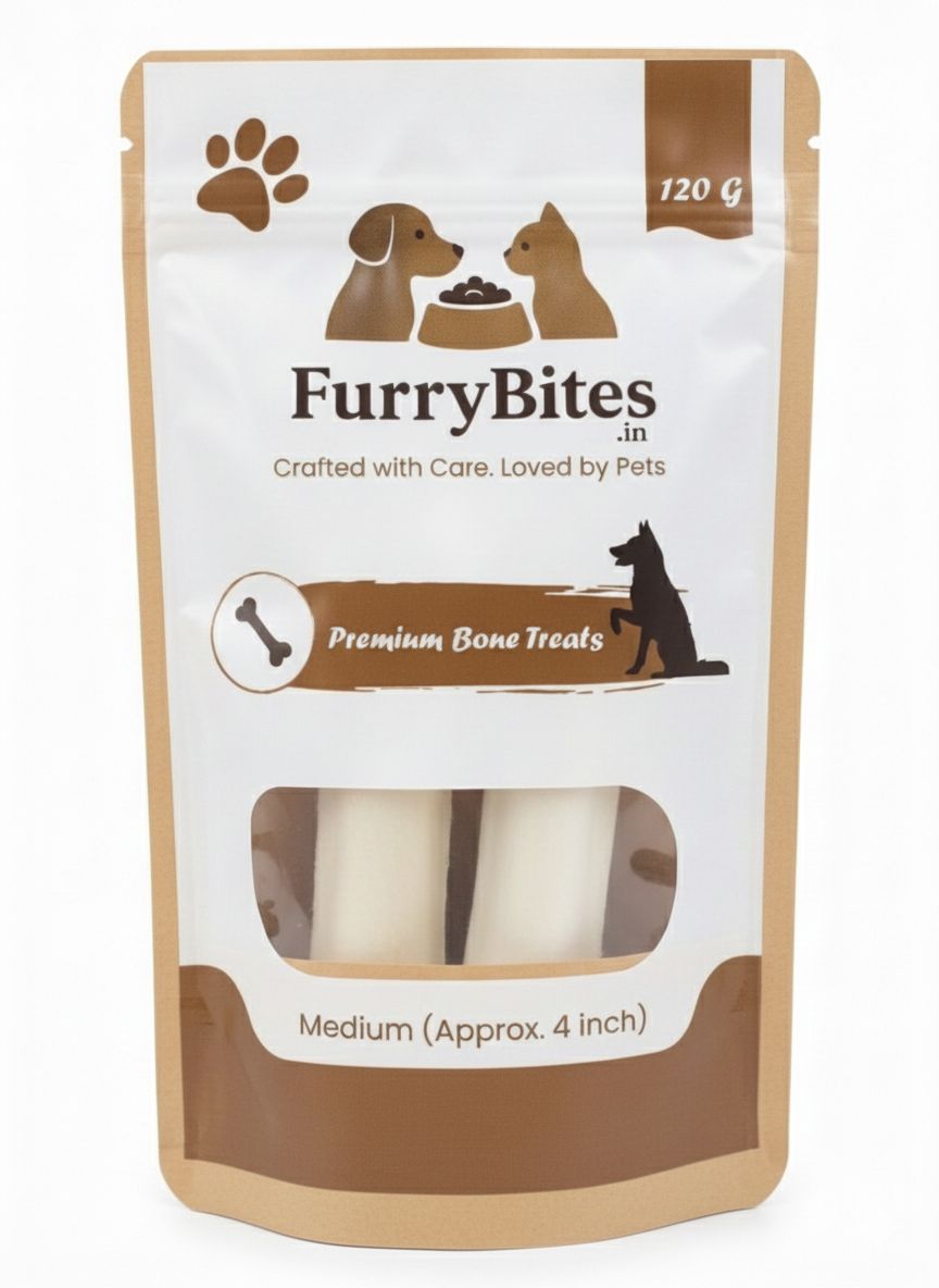 FurryBites 4 Inch Dog Bone Treats – Premium Chew Sticks for Dogs (2 Pcs Pack)