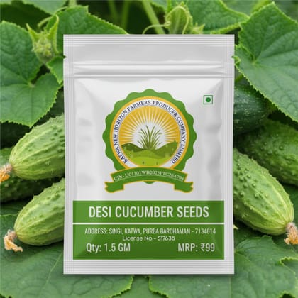 Desi Cucumber Seeds - Premium Quality for Home Gardening, 1.5g Pack