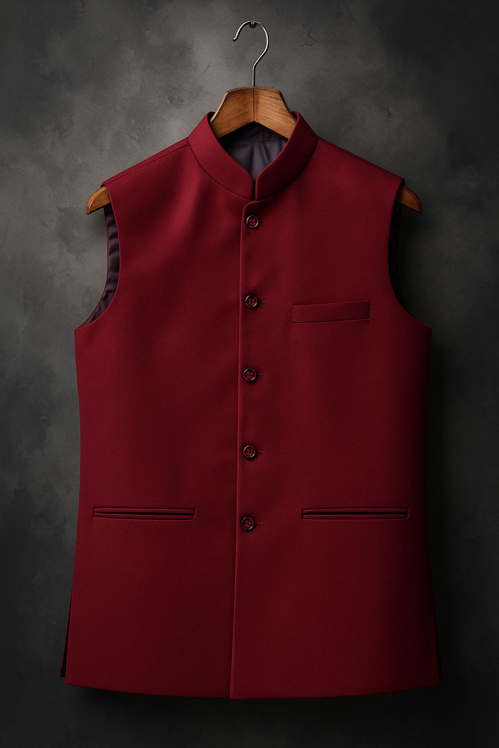 Men's Dark Red Classic Nehru Jacket