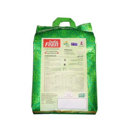 Indiafeast 1121 Golden Sella Basmati Rice-10kg (Long Grain)