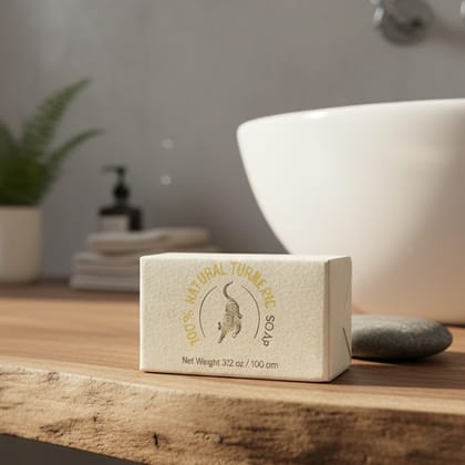 100% Natural Turmeric Soap Bar for Men and Women, Makes Skin Soft, Retains Moisture | Removes Dark Spots, Pigmentation, Acne | Protects Skin with Powerful Antioxidant - 100 gm