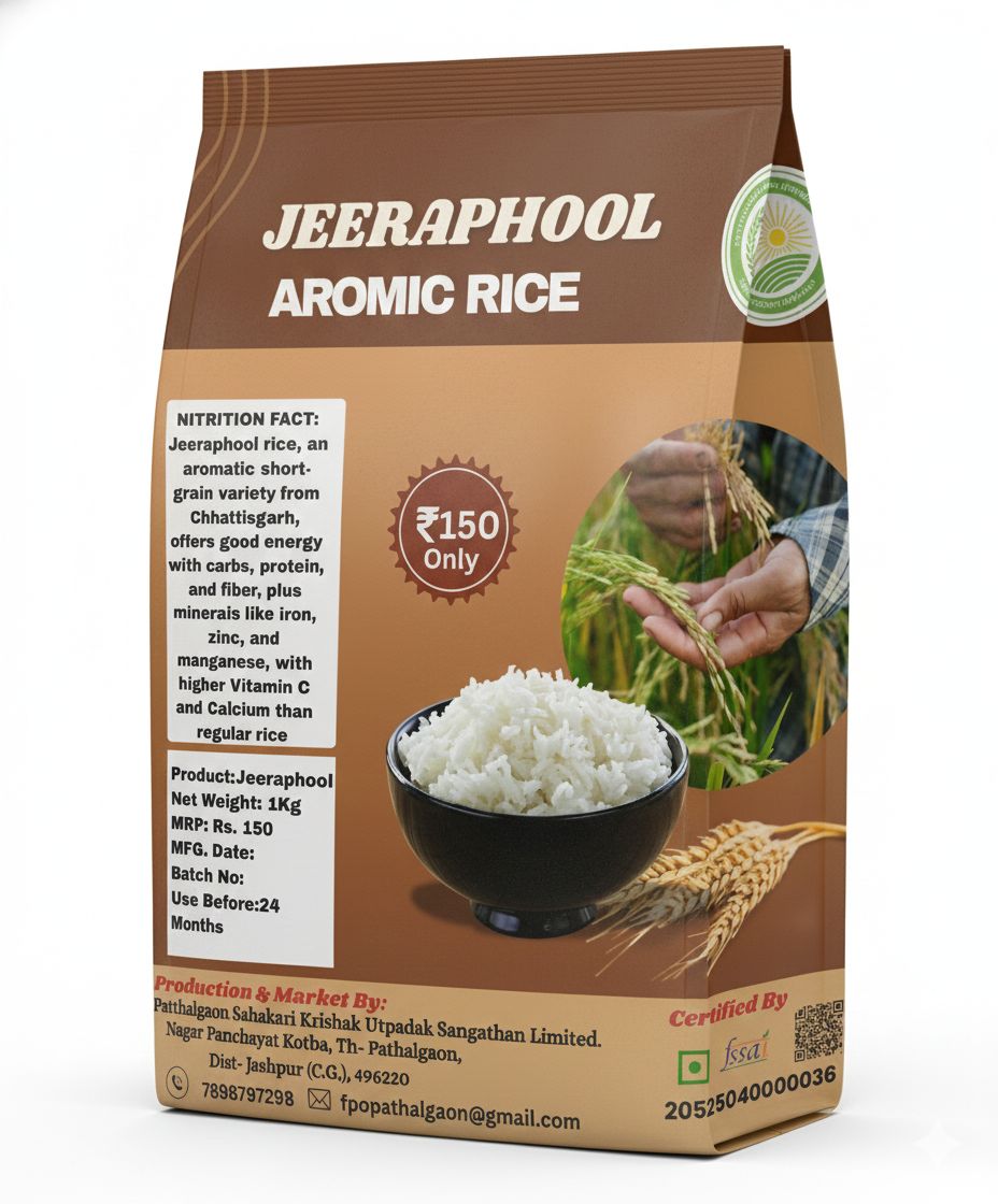 Jeeraphool AROMIC Rice, Short-Grain, 1kg