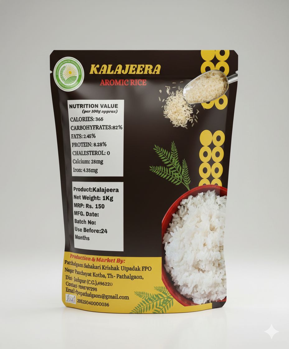 KALAJEERA AROMATIC RICE - Premium Quality, Rich in Iron & Calcium, 1Kg Pack