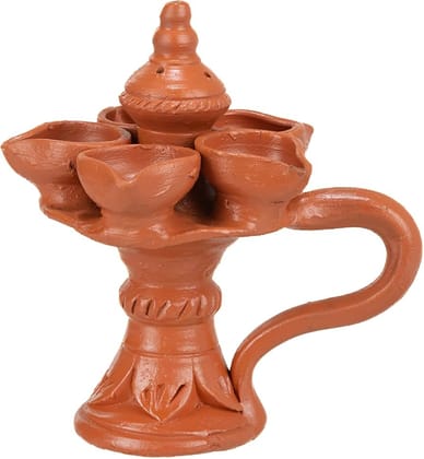 Terracotta Stand Panch Diya Terracotta Stand Panch Diya
