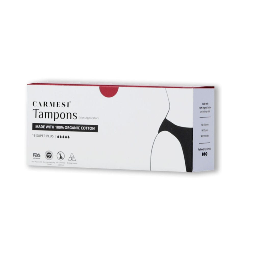 Carmesi Tampons - Made with 100% Organic Cotton - Soft & Rash-Free - Super Plus - Pack of 16-16pcs