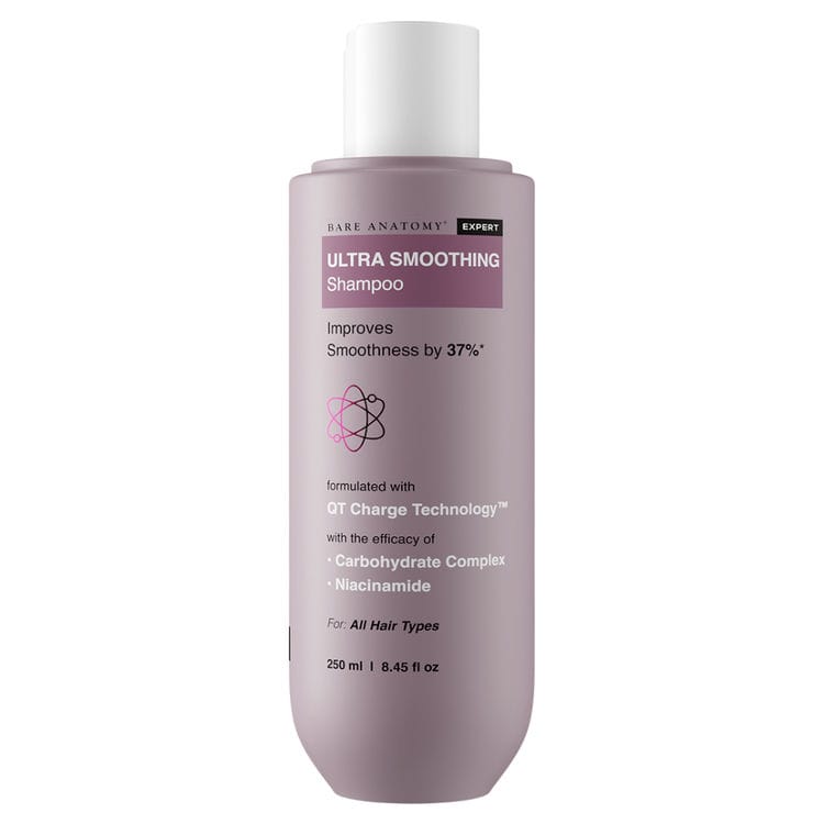 Bare Anatomy Ultra Smoothing Shampoo for Dry and Frizzy Hair Niacinamide Paraben & Sulphate Free (250ml)