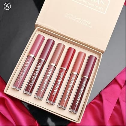 Nandiayan Set Of 6 Long Lasting & Smudge Proof Liquid Lipstick - 3.5ml Each