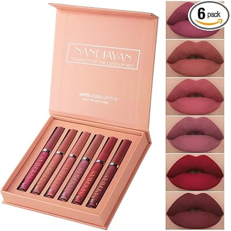 Nandiayan Set Of 6 Long Lasting & Smudge Proof Liquid Lipstick - 3.5ml Each