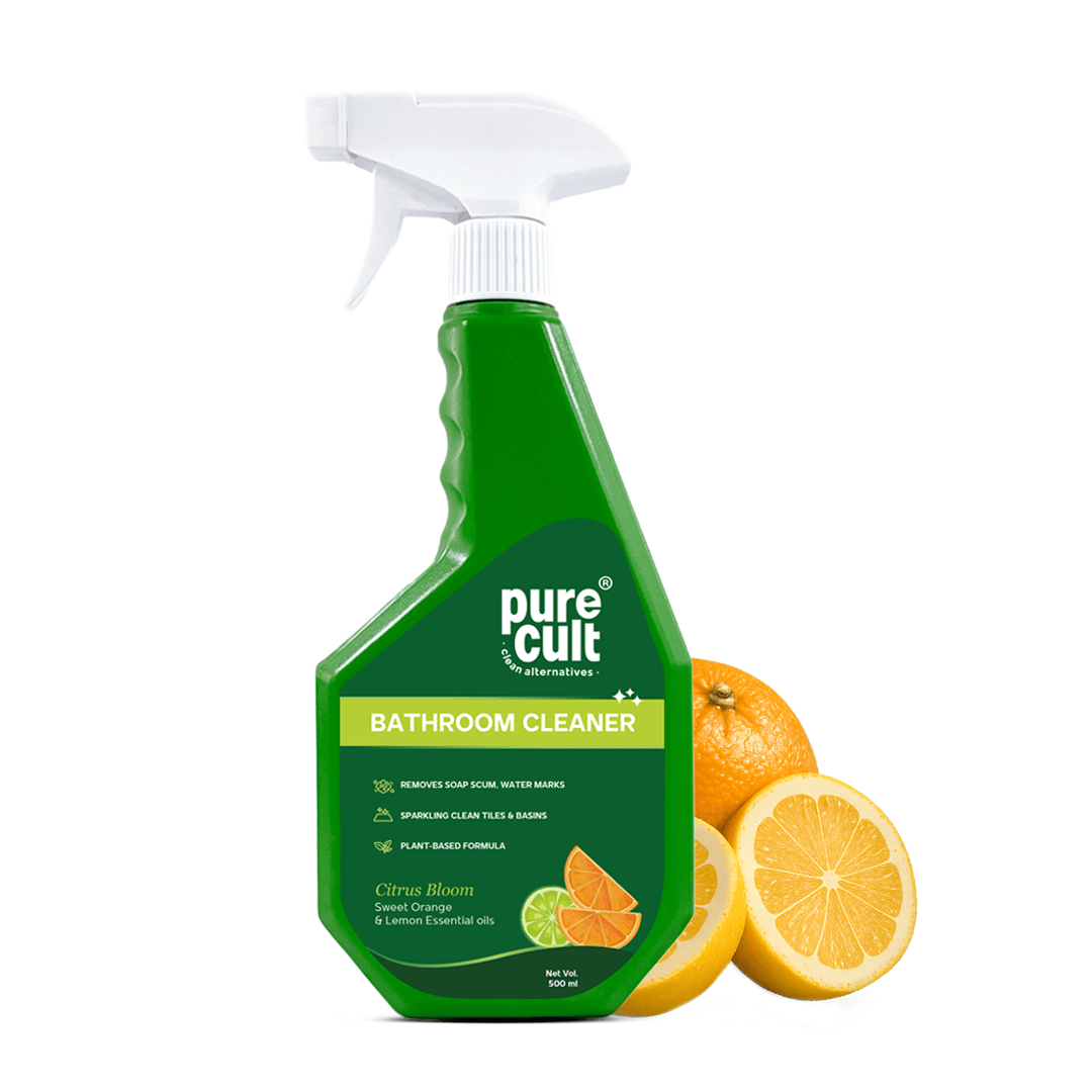 PureCult Bathroom Cleaner 500ml | With Sweet Orange & Lemon Essential Oils