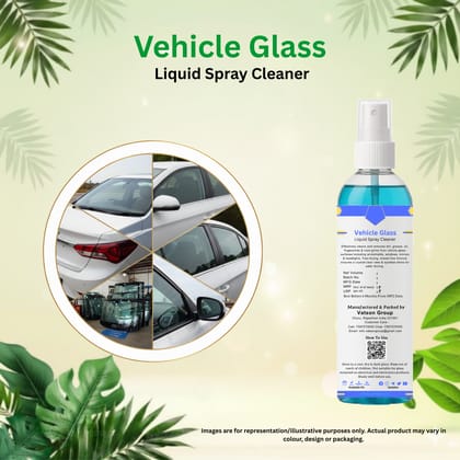 Vehicle Glass Cleaner Spray | Removes Dust, Grease, Fingerprints & Stains | Quick Shine for Vehicle Windshield, Windows Mirrors & Headlight | 100ml