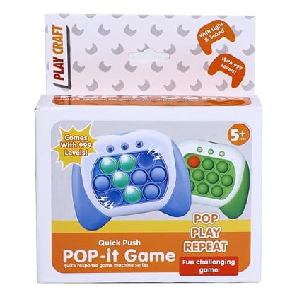 Play Craft Quick Push Pop-it Game, Electronic Speed Push Game for Stress Relief and Brain Exercise, Ideal for 3+ Years, Kid Boys and Girls