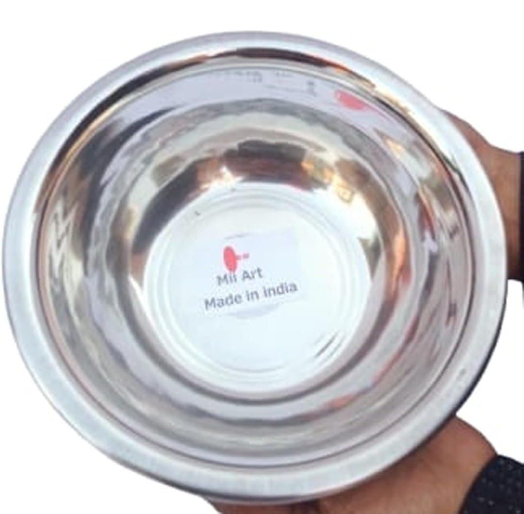 Mii Art Stainless Steel large Size Bowl/Wati/Katori with Mirror Finish – 21cm Dia, 1 pcs , 100ml Each, Silver