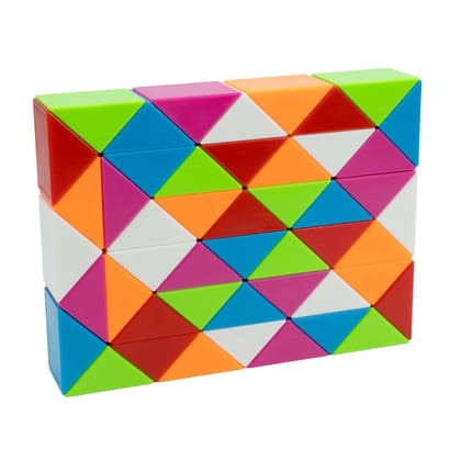 Cubelelo Magic Snake Rainbow Puzzle Cube (48 Wedges) | Twist and Turn Shape Creation Fun Game for Kids Boys Girls and Adults | Multicolor Brain Teaser Stress Buster Toy | for Ages 3 Years and Above