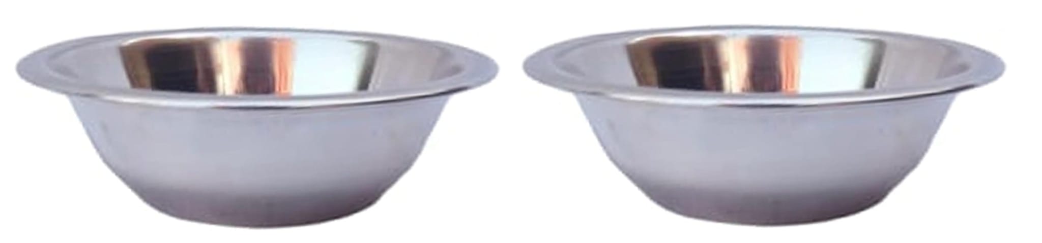 Mii Art Stainless Steel large Size Bowl/Wati/Katori with Mirror Finish – 25cm Dia, pack of 2 pc 1500ml Each, Silver