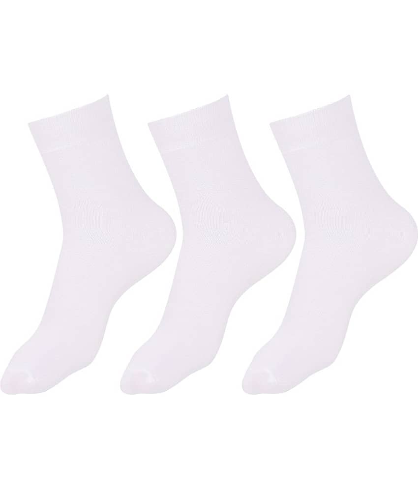 Dollar - White Cotton Boy's School Socks ( Pack of 3 )