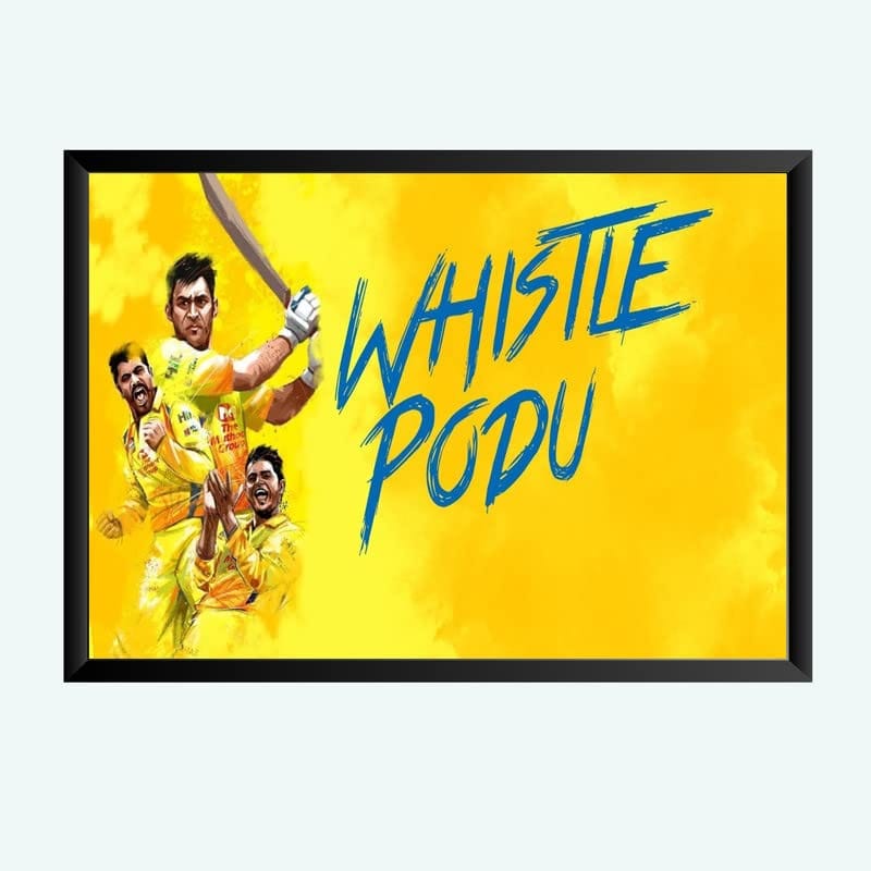 Nokkes Cricket IPL M.S Dhoni CSK Chennai Super King Team Photo Frame 8X12 Inch Size Photo Frame Photo Home Office_msd3