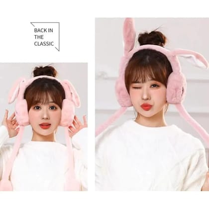 Blossom Cute Bunny Earmuff Winter Headphone for Kids Ear Moving Headphone for Boys Girls Chu-Chu Sound Winter Earmuff warmer for Women Toddlers (Above 5 Yrs)
