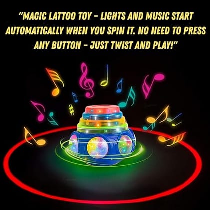 GRAPHENE Spinning Top Gyro Magic Lattoo Toy Flashing Plastic Magic Spinner with LED Lights