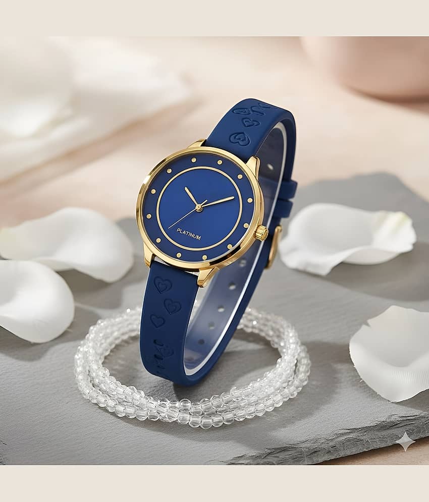 Cosmic Blue Silicon Analog Womens Watch