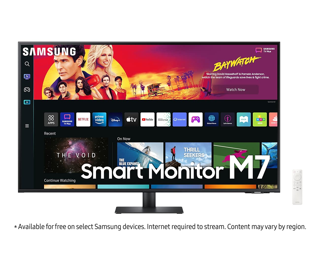 Samsung LS43DM702UWXXL M7 UHD 4K Smart Monitor 3840 x 2160 @60Hz, LOT Hub, Multiple Port, Speaker, Remote, Daisy Chain, WiFi,43" 108cm