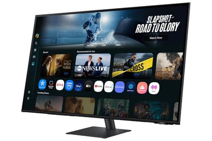 Samsung 43"(1.08m) 4K M7 Vision AI Smart Monitor | UHD 3840 x 2160 | Smart TV Experience with AI Picture &amp; Sound|Type-C|Apple AirPlay|Gaming Bar|Remote|Speakers|Wi-Fi|Bluetooth|LS43FM700UWXXL|Black&nbsp;