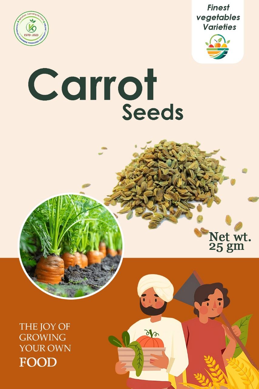 Premium Carrot Seeds for Home Gardening - Finest Vegetable Varieties (25 gm)