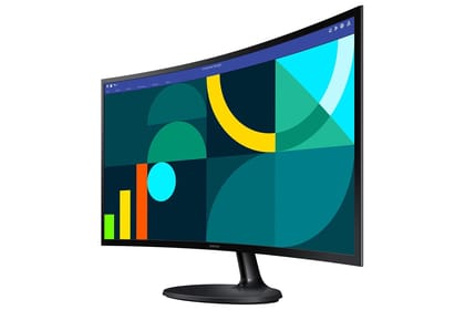  Samsung 24" (59.8 cm) 1800R Curved Monitor|FHD 1920 x 1080|100 Hz|4ms|Ports-HDMI,VGA,Headphone|Game Mode|Eye Saver Mode||Wall Mountable|LS24D362GAWXXL|Black 