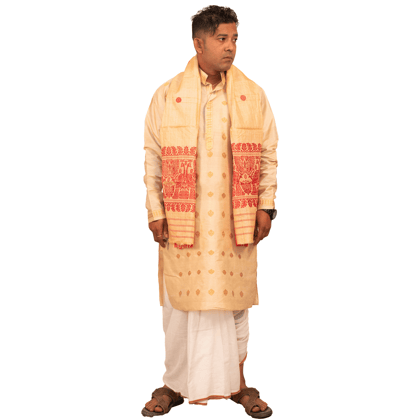 Tussar Silk Gamusa | Assamese Handloom Silk Gamusa