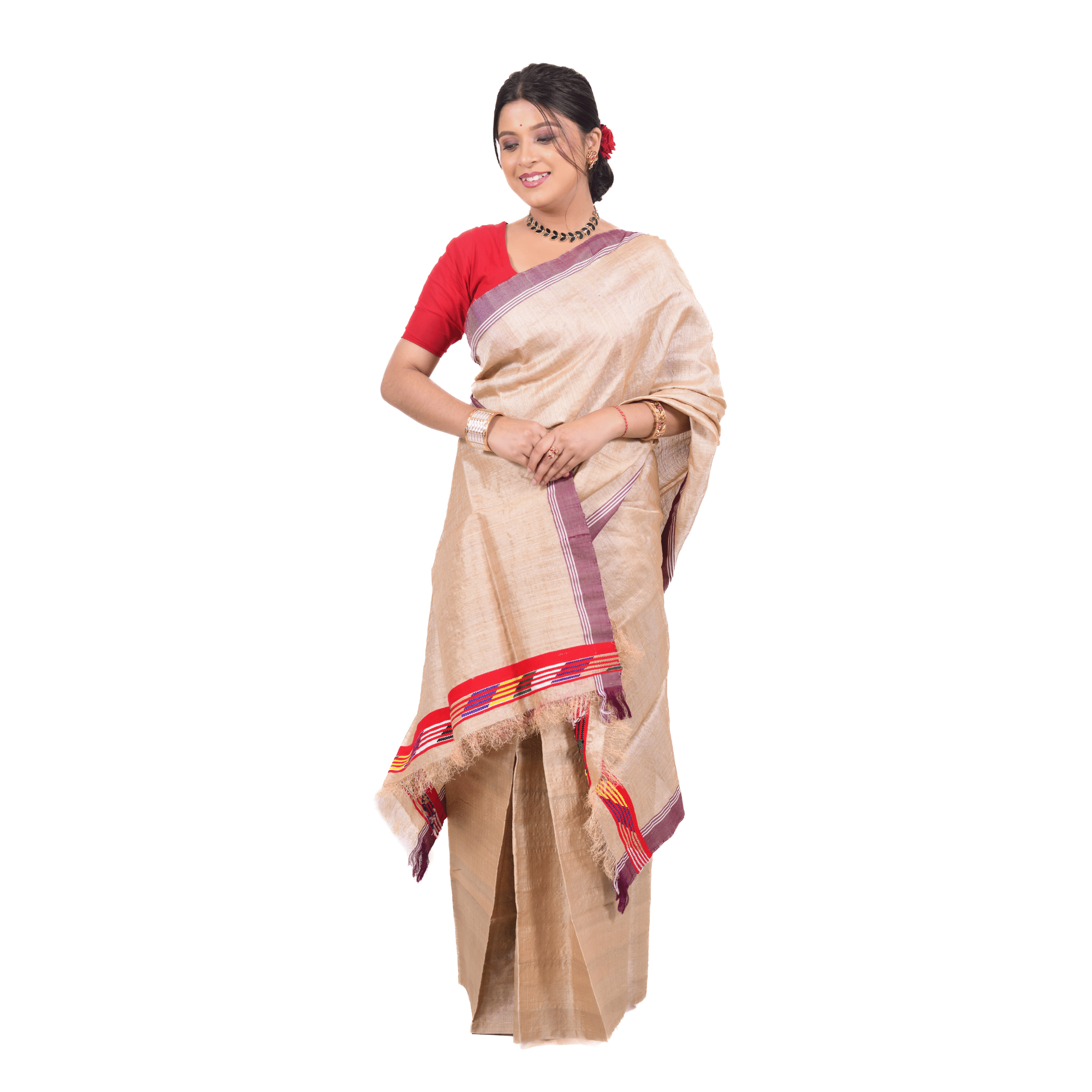 Pure Muga Riha | Assamese Golden Silk Riha