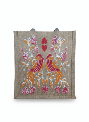 Hand-Painted Jute Shopping Bag Hand-Painted Jute Shopping Bag