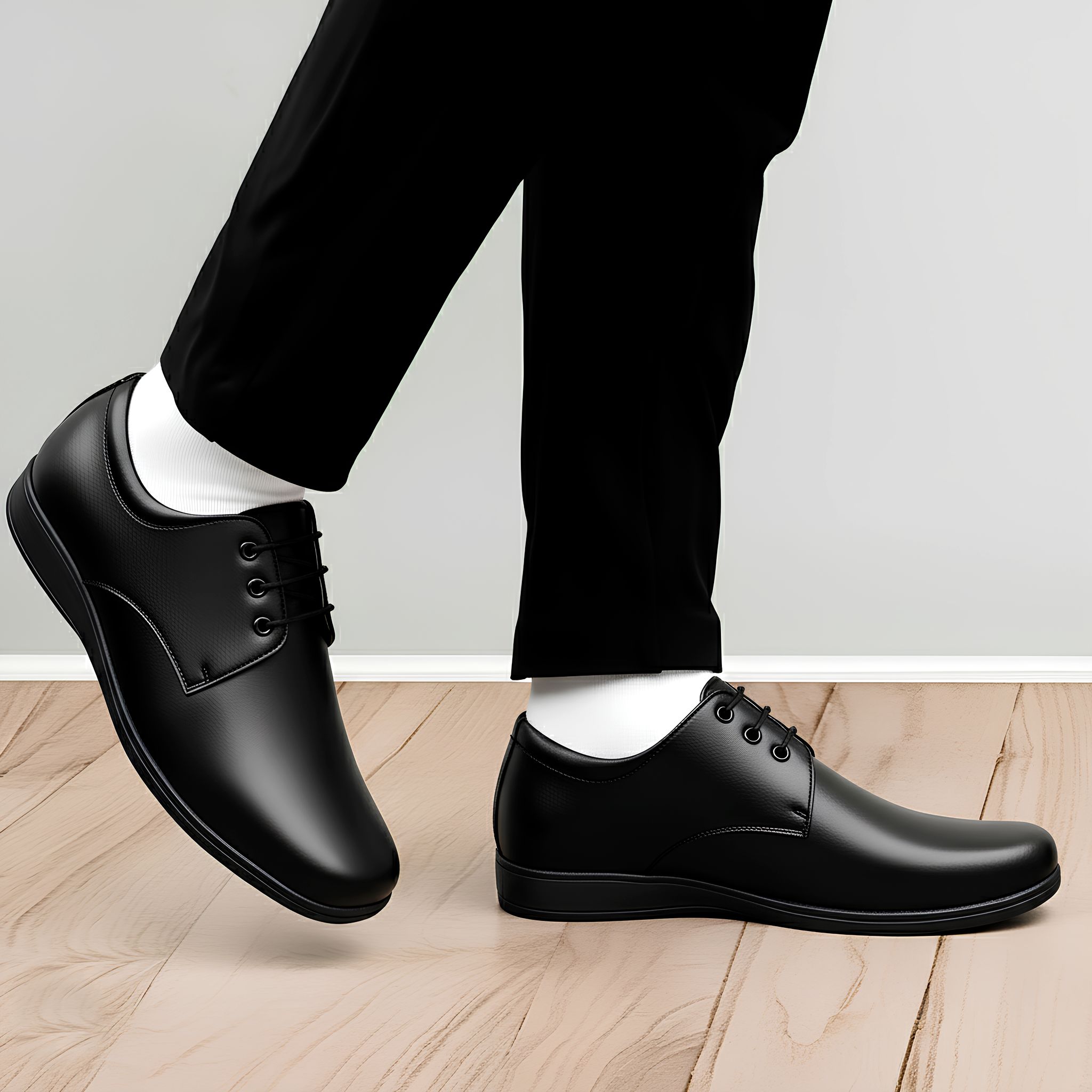 WUGO::Latest Premium Men Formal Shoes | Classic Black Derby Lace-Up Office Wear Footwear | Stylish Comfortable Business Shoes with Durable Sole for Men’s & Boys