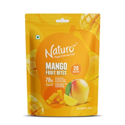 Naturo Mango Fruit Bites Stand Up Pouch 140g (Pack of 2)