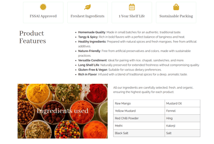 Homemade Mango Pickles (200g)