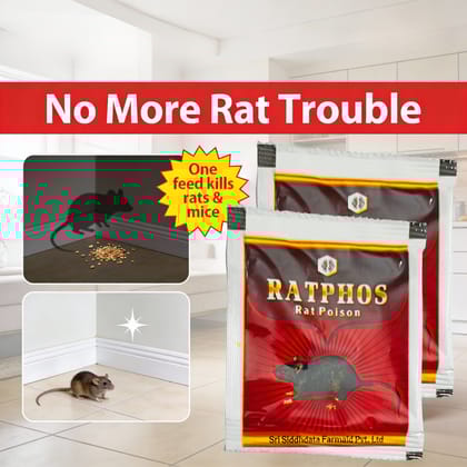Rat Killer Powder Zinc Phosphide 80% Powerful Rat Powder | Rodenticide for Home Office Godowns | Chuha Maar 10Gx2